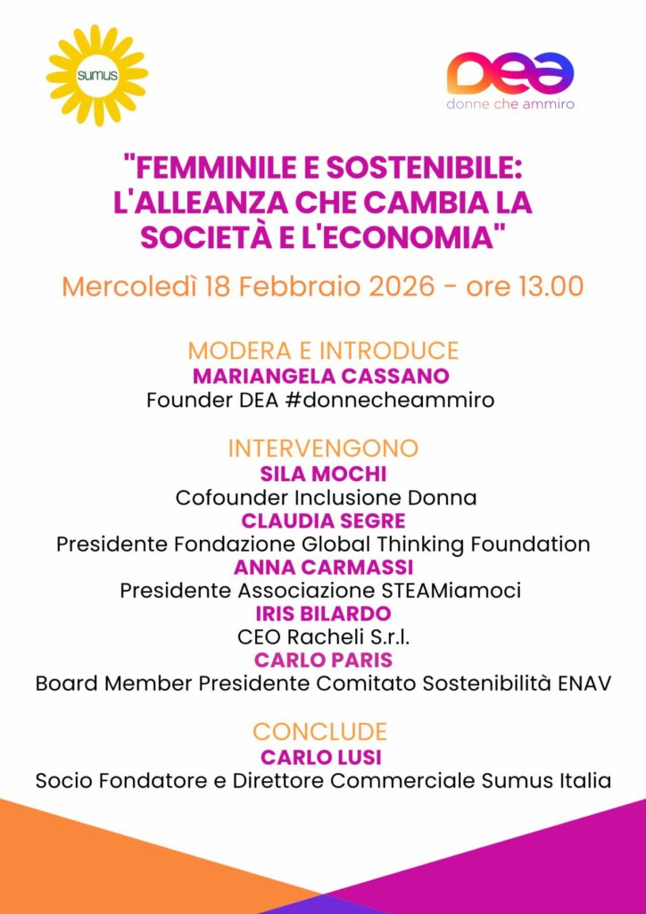 femminile e sostenibile alleanza che cambia la società e l'economia webinar febbraio 2026 iris bilardo